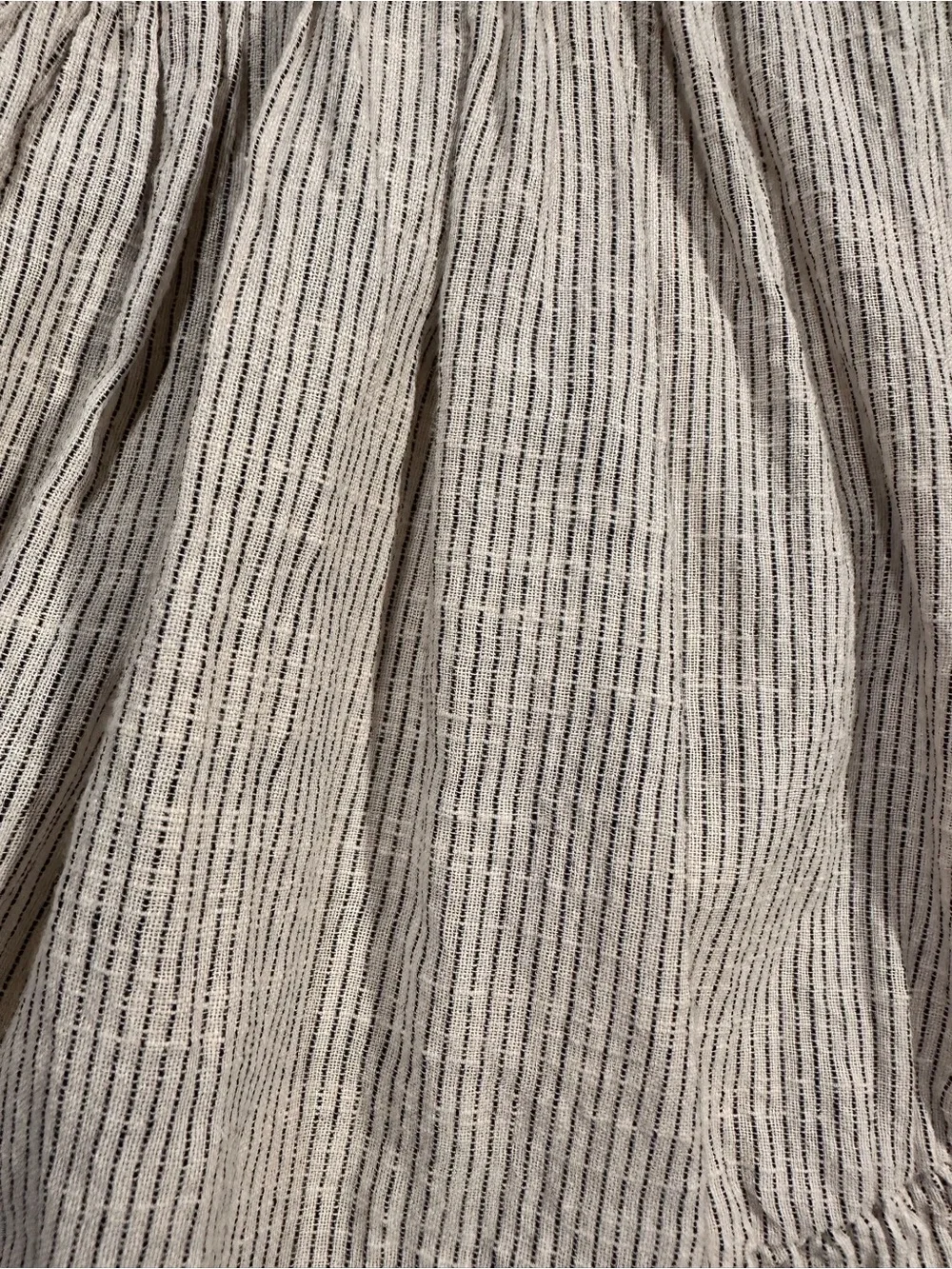 Roolee Cotton Cream with stripes and leaf Print Tiered Peasant Blouse size M - Picture 7 of 11